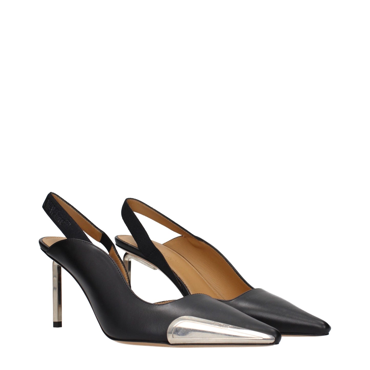 High-Heel Sandals Pumps Heels by Off-White for women in leather black & white showcases a exquisite silhouette, perfectly accentuating Women's Leather High-Heel Sandals Pumps Heels with a exquisite high-heel and exquisite .