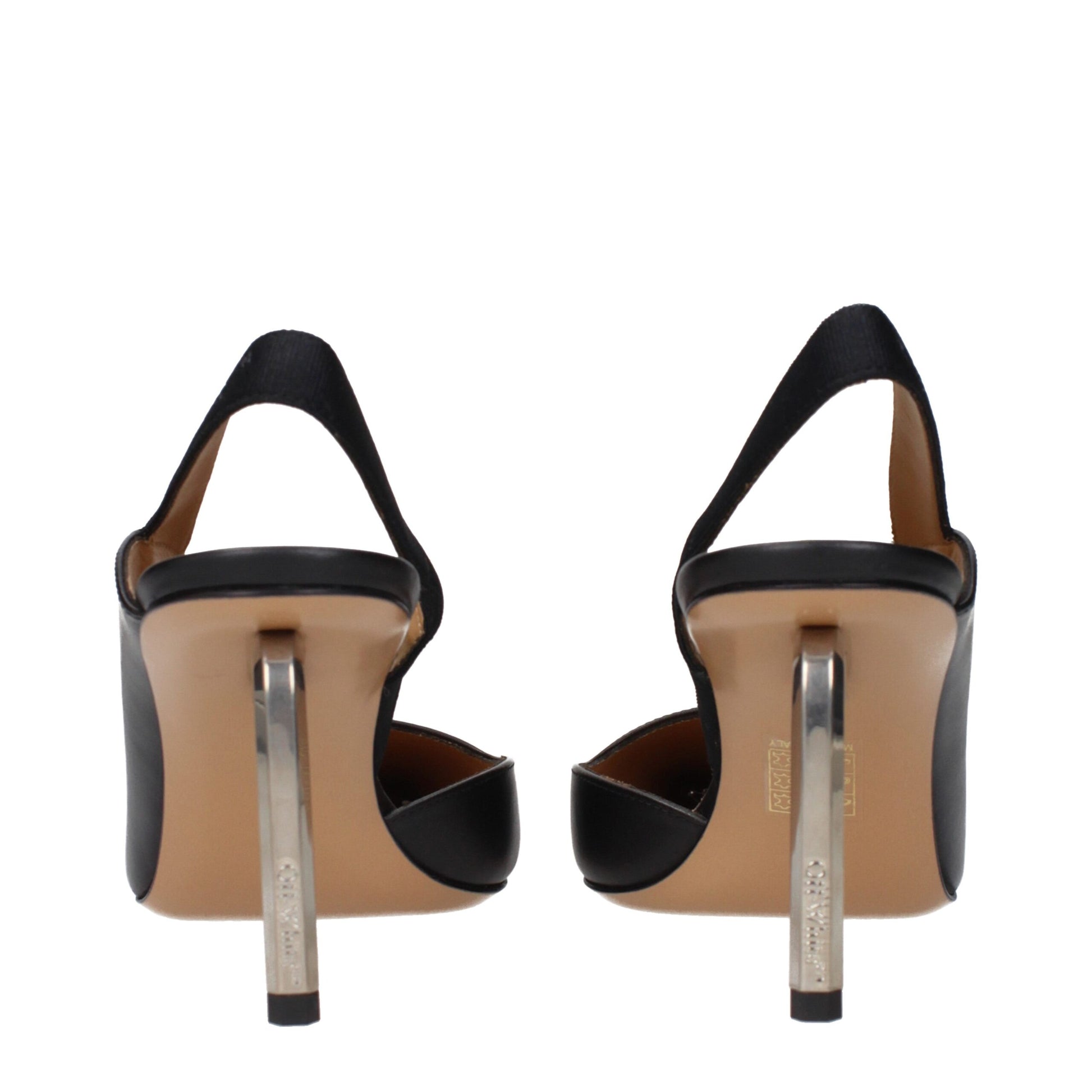 High-Heel Sandals Pumps Heels by Off-White for women in leather black & white features a effortless chic silhouette, showcasing the Women's Leather High-Heel Sandals Pumps Heels design with a effortless chic high-heel and for a effortless chic finish.