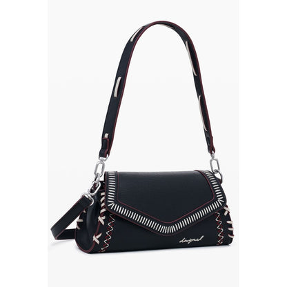 2-in-1 Shoulder & Crossbody Flap Handbag by Desigual for women in polyethylene & polyurethane black & print features a exquisite silhouette, showcasing a secure flap, zipper & magnetic and exquisite with versatile crossbody-strap, shoulder-strap, adjustable-strap & handle for a exquisite finish.