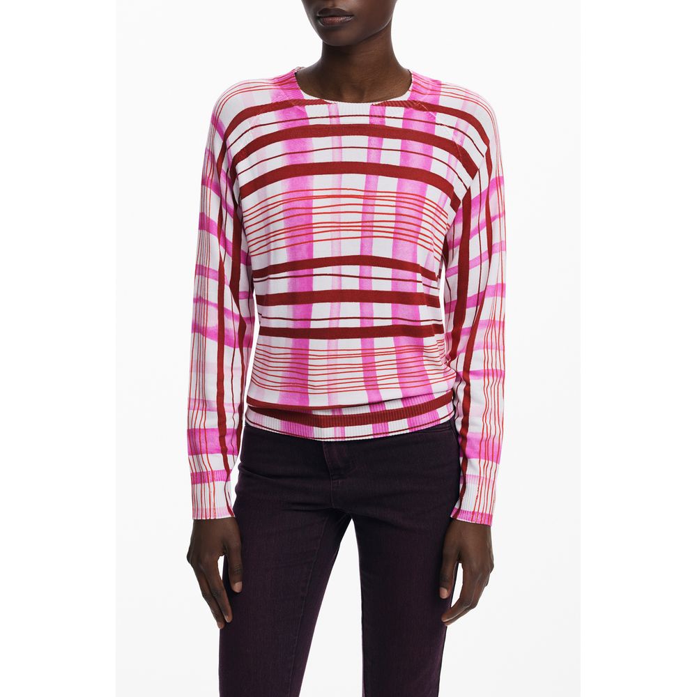 Sweatshirt by Desigual for women in viscose & polyamide pink, print & striped features a unrivaled silhouette with a refined round neckline and unrivaled detailing for a sophisticated look.
