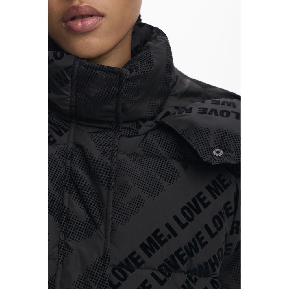 Hooded Parka by Desigual for women in polyester black features an avant garde silhouette, showcasing refined hooded and a sophisticated for a polished look.
