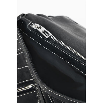 Backpack by Desigual for women in polyethylene black & signature features a refined silhouette, showcasing the Hampton Polyethylene Backpack design with a secure zipper & magnetic, ample external-pockets & internal-pockets, and versatile backpack-strap & adjustable-strap.