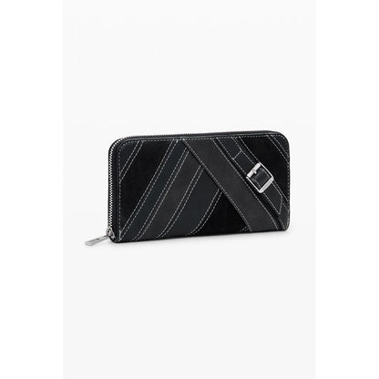 Cardholder Wallet by Desigual for women in polyethylene & polyurethane black presents a streamlined silhouette, showcasing the sophisticated design of the Fibonacci Fiona Polyethylene & Polyurethane Cardholder Wallet collection with functional card-organization coin-purse.