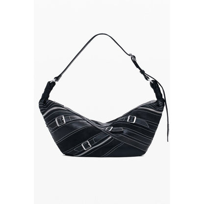 Shoulder Handbag by Desigual for women in polyurethane leather black features a refined silhouette, showcasing a secure zipper, organized , and versatile shoulder-strap & adjustable-strap for a refined finish.