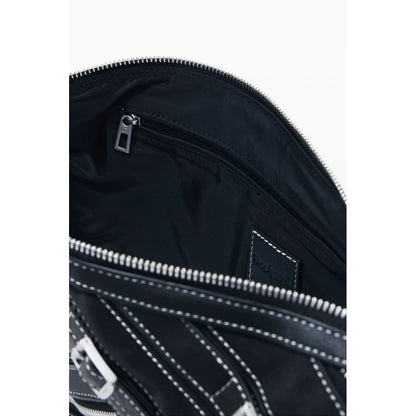 Shoulder Handbag by Desigual for women in black features a signature silhouette, showcasing a secure zipper and signature with versatile shoulder-strap & adjustable-strap for a sophisticated look.