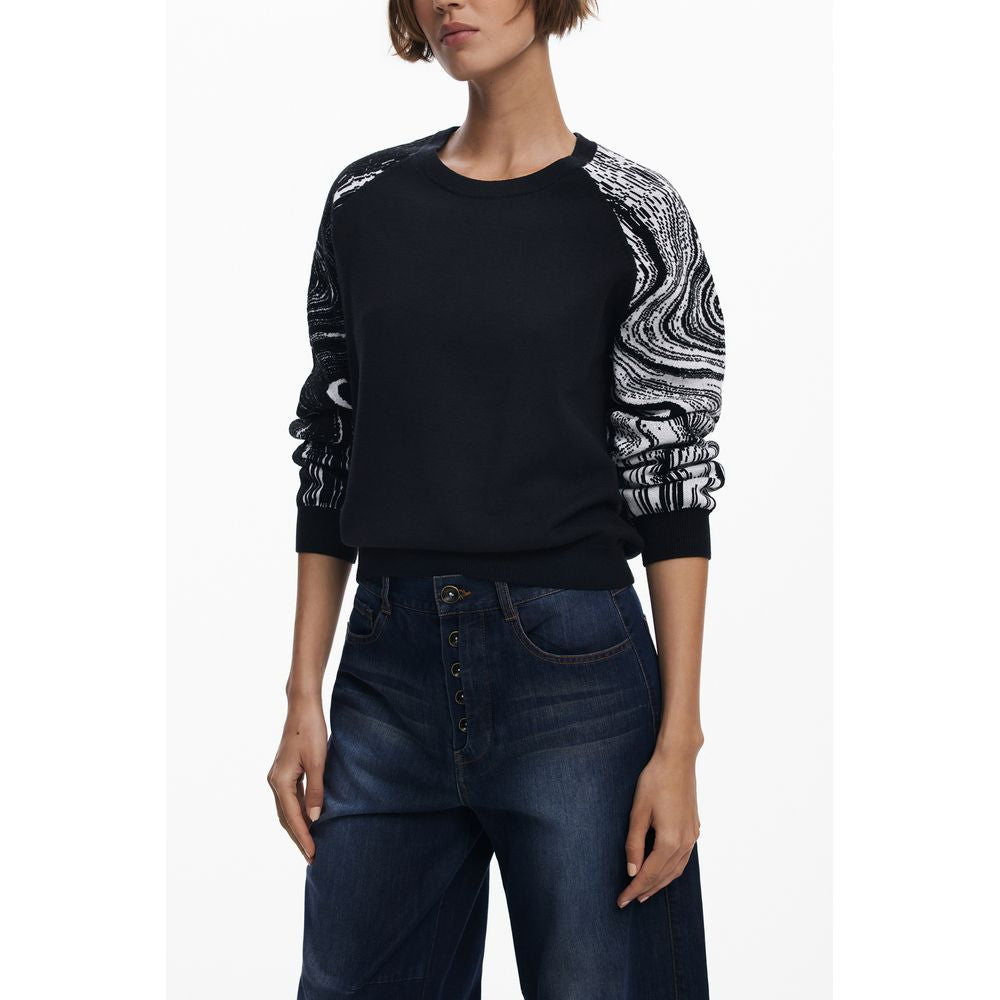 Sweatshirt by Desigual for women in polyamide polyester viscose black features an exquisite silhouette, showcasing long-sleeve and crew neckline details for a exquisite look.