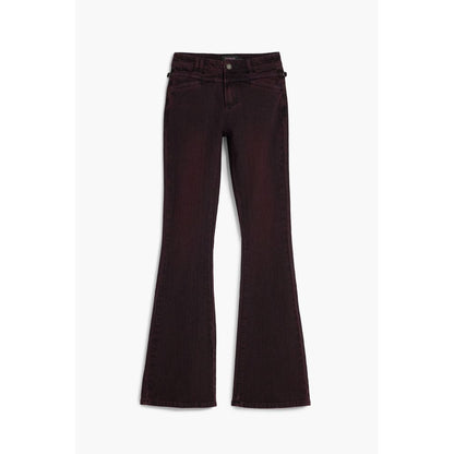Jeans by Desigual for women in stretch denim cotton purple & signature features a polished silhouette with a polished flared, reaching a polished long and finished with a polished .