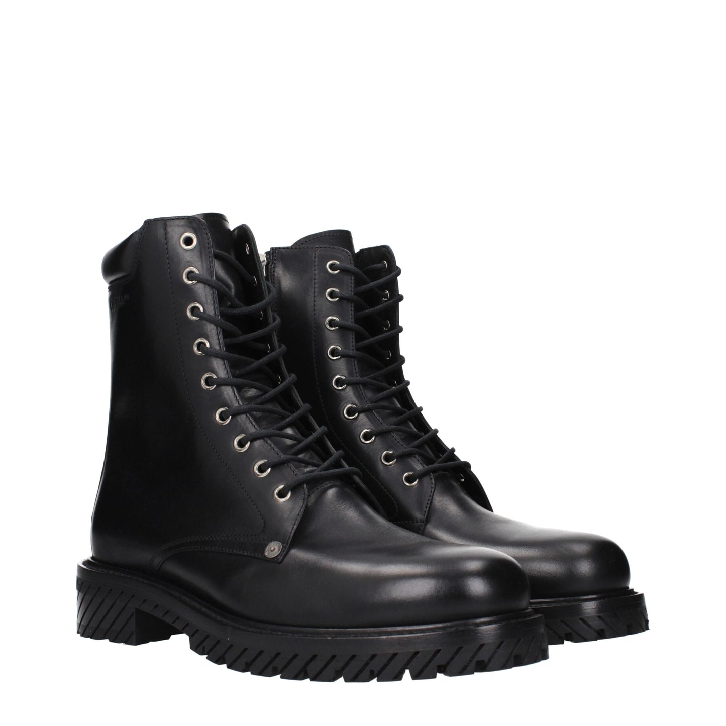 Ankle Boots by Off-White for men in leather black & white features an effortless chic silhouette from the Men's Leather Ankle Boots collection, showcasing a effortless chic and refined for an effortless chic look.