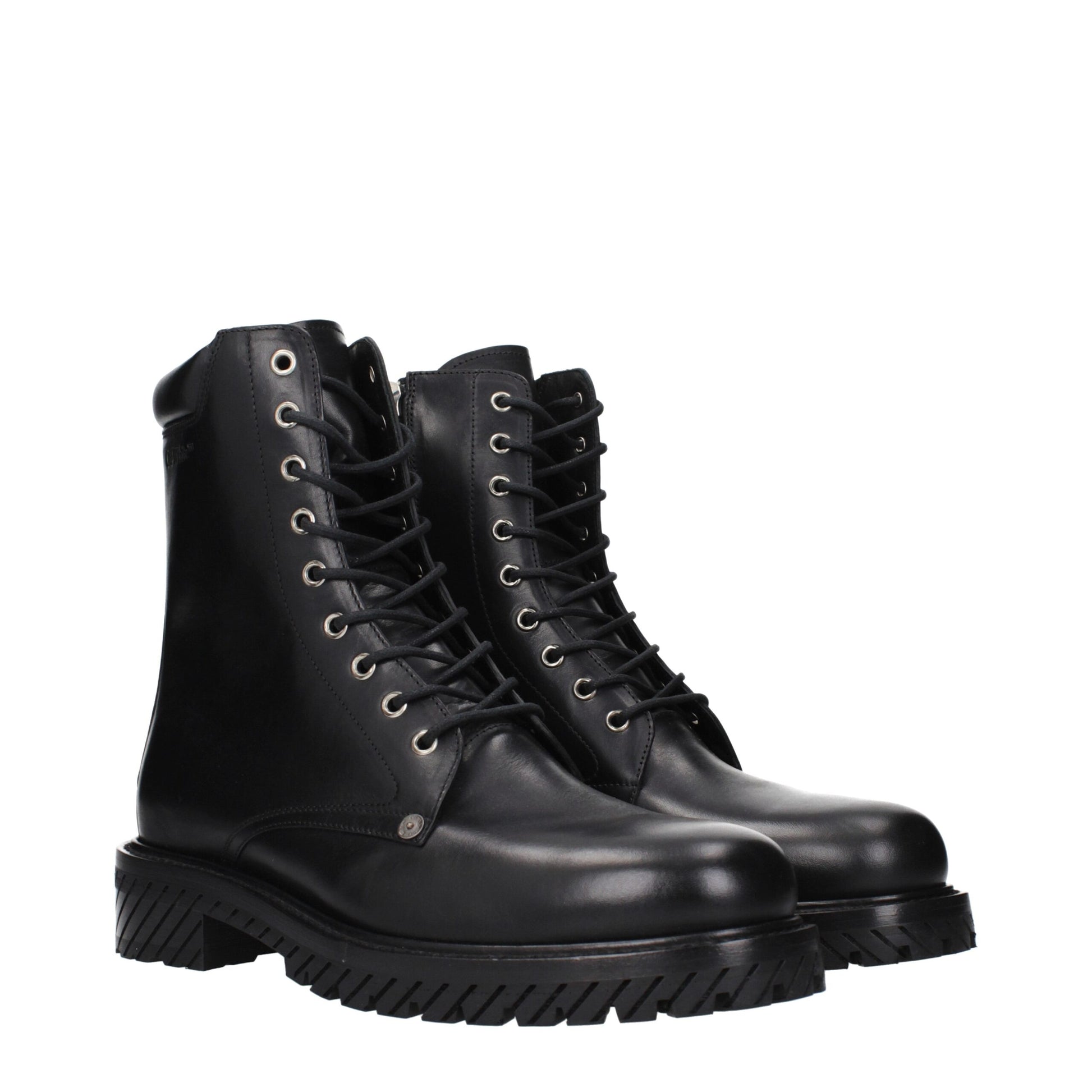Ankle Boots by Off-White for men in leather black & white features an effortless chic silhouette from the Men's Leather Ankle Boots collection, showcasing a effortless chic and refined for an effortless chic look.