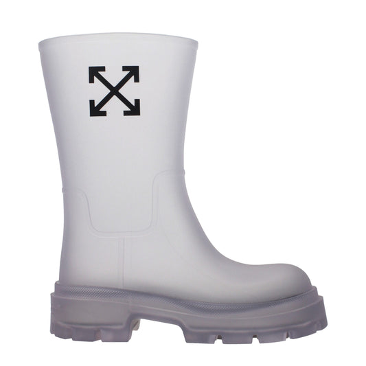Ankle Boots by Off-White for women in pvc transparent & white showcases a ergonomic silhouette from the Women's PVC Ankle Boots collection, featuring a ergonomic and a ergonomic .