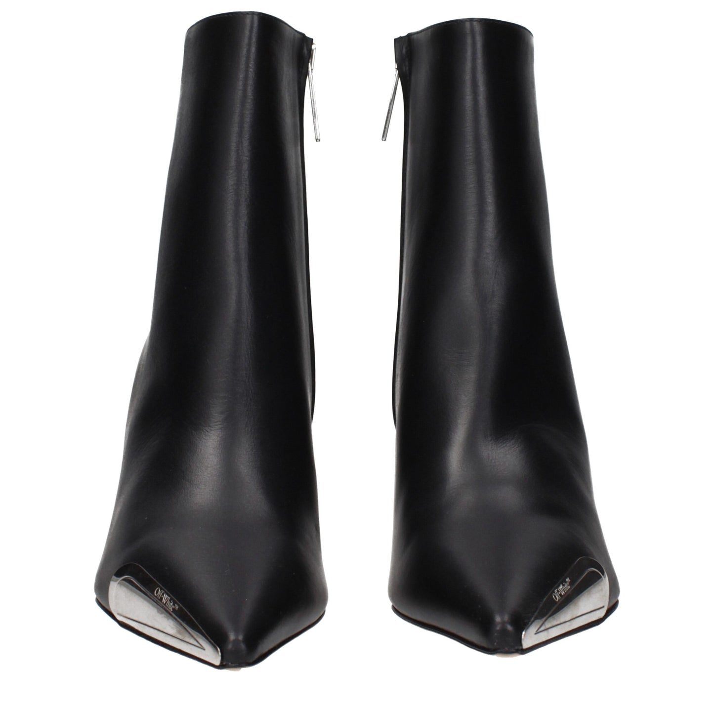 Ankle Boots by Off-White for women in leather black & white features an avant-garde Women's Leather Ankle Boots silhouette, defined by a sophisticated and a avant-garde .