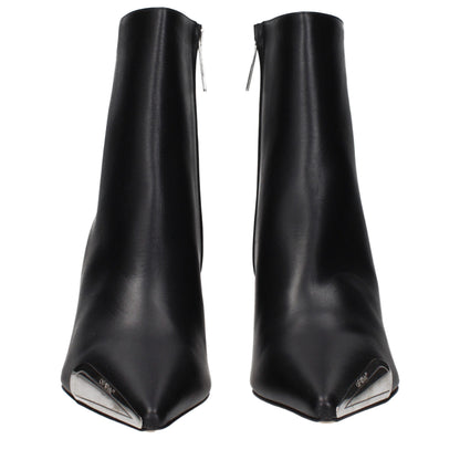 Ankle Boots by Off-White for women in leather black & white features an avant-garde Women's Leather Ankle Boots silhouette, defined by a sophisticated and a avant-garde .