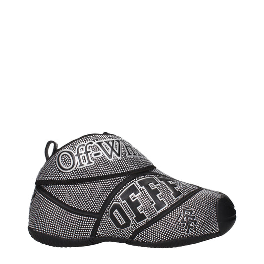 Sneakers by Off-White for men in cotton & rhinestone black & white presents a sumptuous silhouette, artfully capturing the essence of the Men's Fashion Cotton & Rhinestone Sneakers with its sumptuous fashion style design.