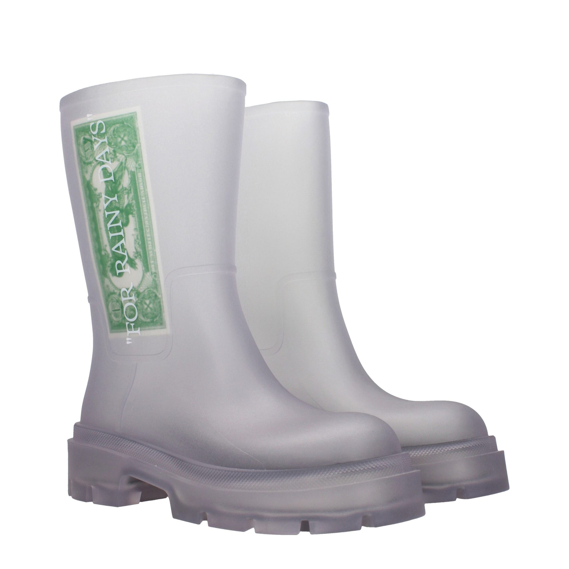 Ankle Boots by Off-White for men in pvc transparent & white features an high-performance silhouette, showcasing the sophisticated design of the Men's PVC Ankle Boots with a and a refined .