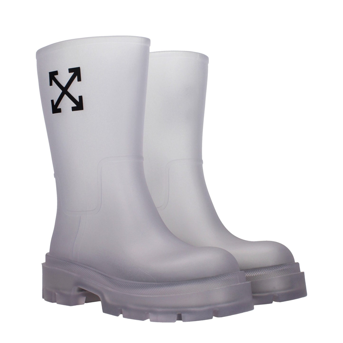 Ankle Boots by Off-White for women in pvc transparent & white features an effortless chic silhouette from the Women's PVC Ankle Boots collection, showcasing a effortless chic and refined for an effortless chic look.