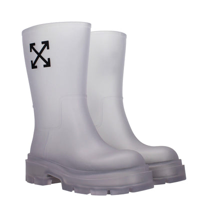 Ankle Boots by Off-White for women in pvc transparent & white features an effortless chic silhouette from the Women's PVC Ankle Boots collection, showcasing a effortless chic and refined for an effortless chic look.