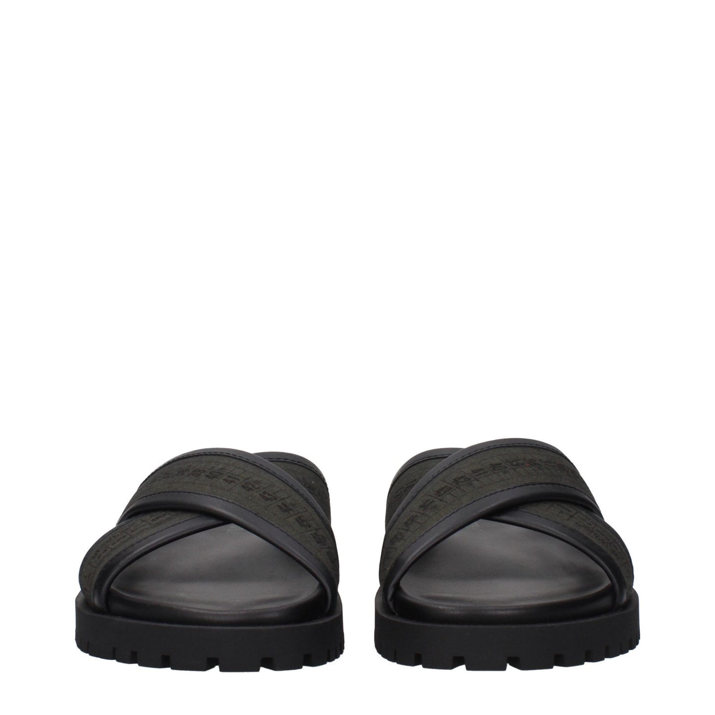 Flat Sandals by Off-White for men in fabric and green & white presents a captivating silhouette, showcasing the signature style of the Men's Fabric Flat Sandals with a captivating flat and captivating .