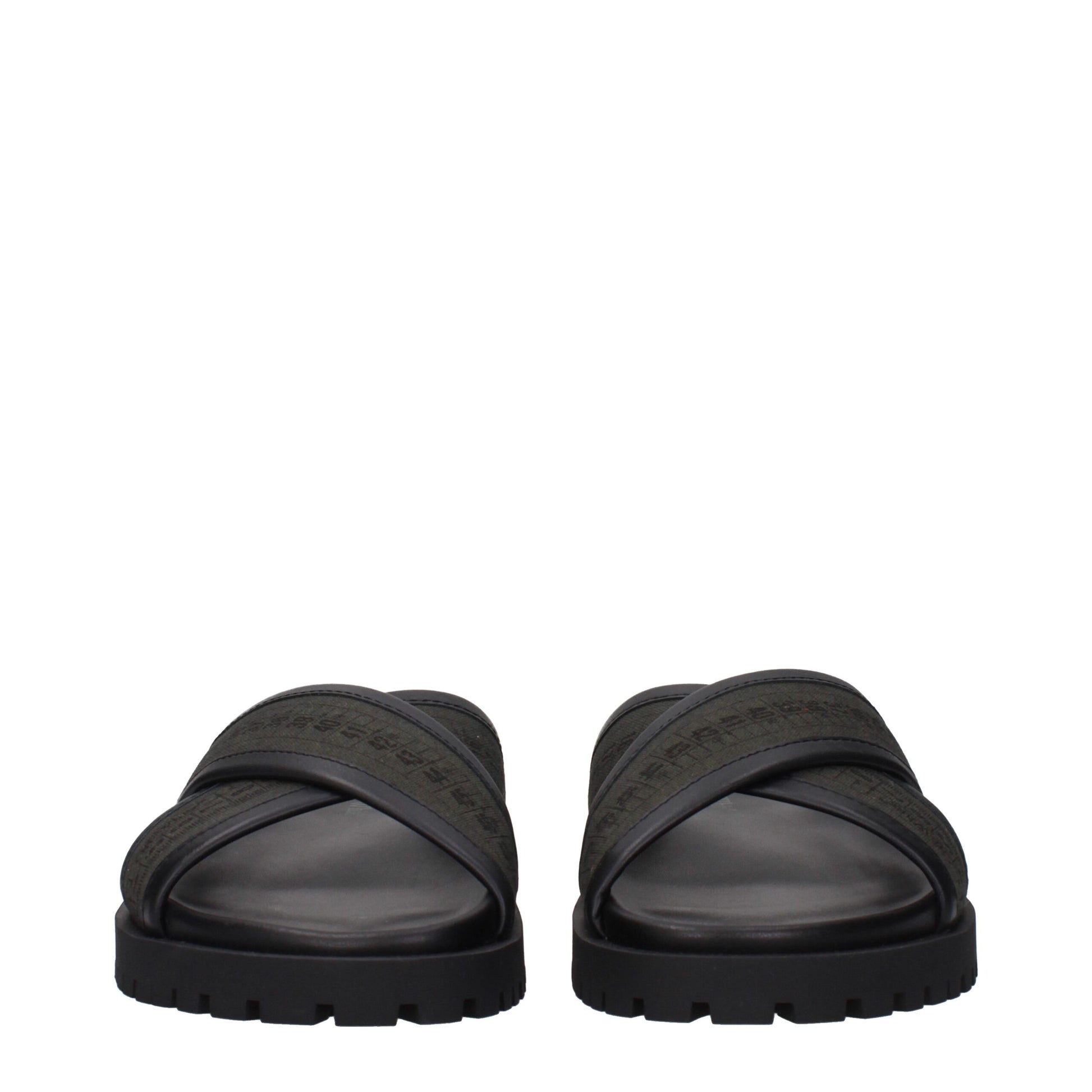Flat Sandals by Off-White for men in fabric and green & white presents a captivating silhouette, showcasing the signature style of the Men's Fabric Flat Sandals with a captivating flat and captivating .