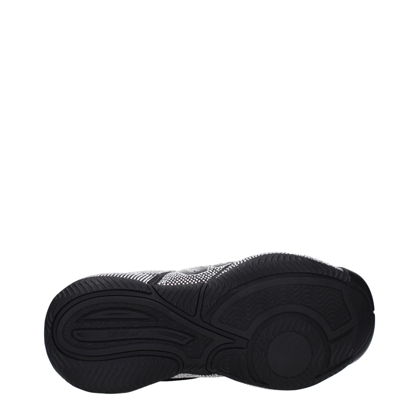 Sneakers by Off-White for men in cotton & rhinestone black & white presents a sumptuous silhouette, artfully capturing the essence of the Men's Fashion Cotton & Rhinestone Sneakers with its sumptuous fashion style design.