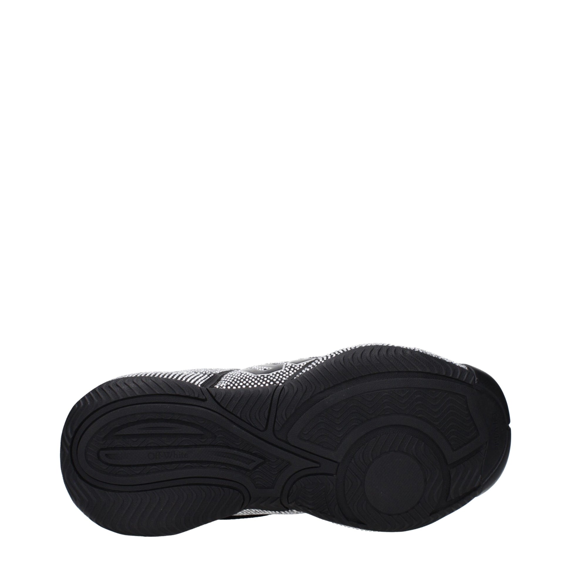 Sneakers by Off-White for men in cotton & rhinestone black & white presents a sumptuous silhouette, artfully capturing the essence of the Men's Fashion Cotton & Rhinestone Sneakers with its sumptuous fashion style design.