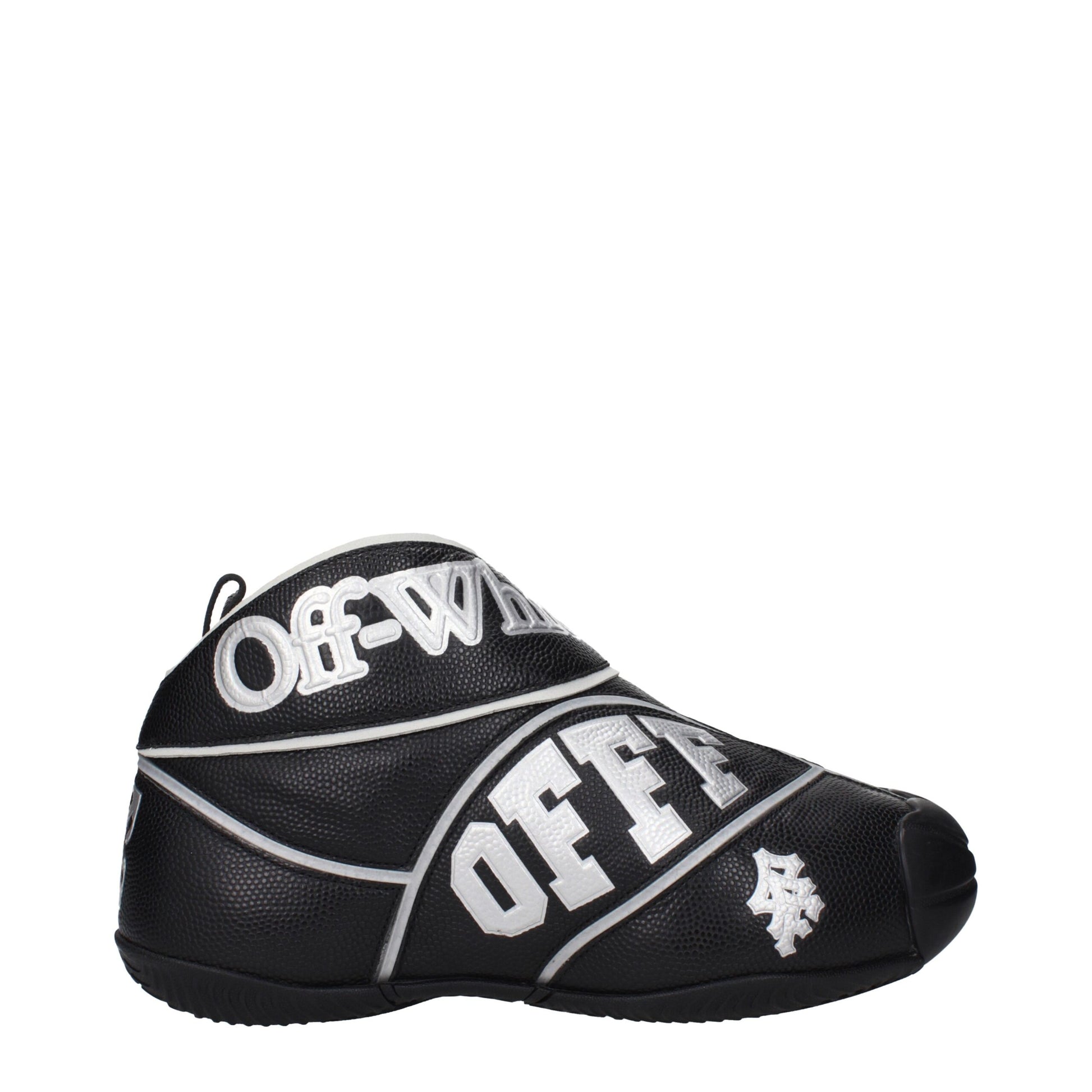 Sneakers by Off-White for men in leather black & white features a chic design, perfectly showcasing the chic high-top style of this Men's High Top Leather Sneakers.