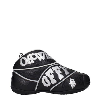 Sneakers by Off-White for men in leather black & white features a chic design, perfectly showcasing the chic high-top style of this Men's High Top Leather Sneakers.