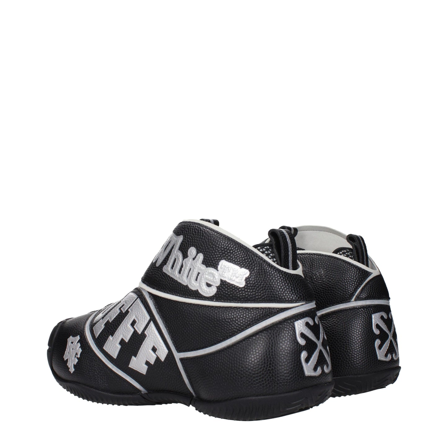Sneakers by Off-White for men in leather black & white presents a on trend silhouette from the Men's High Top Leather Sneakers collection, showcasing a on trend high-top style for an elevated aesthetic.