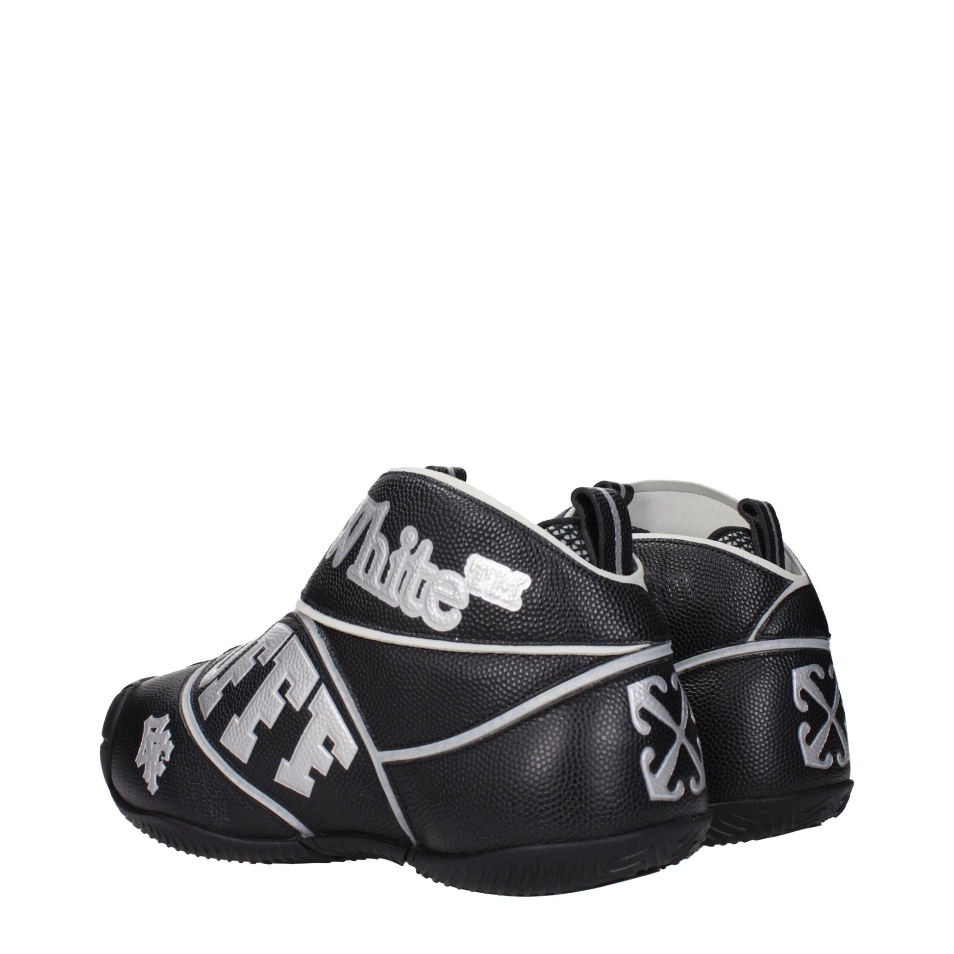 Sneakers by Off-White for men in leather black & white presents a on trend silhouette from the Men's High Top Leather Sneakers collection, showcasing a on trend high-top style for an elevated aesthetic.
