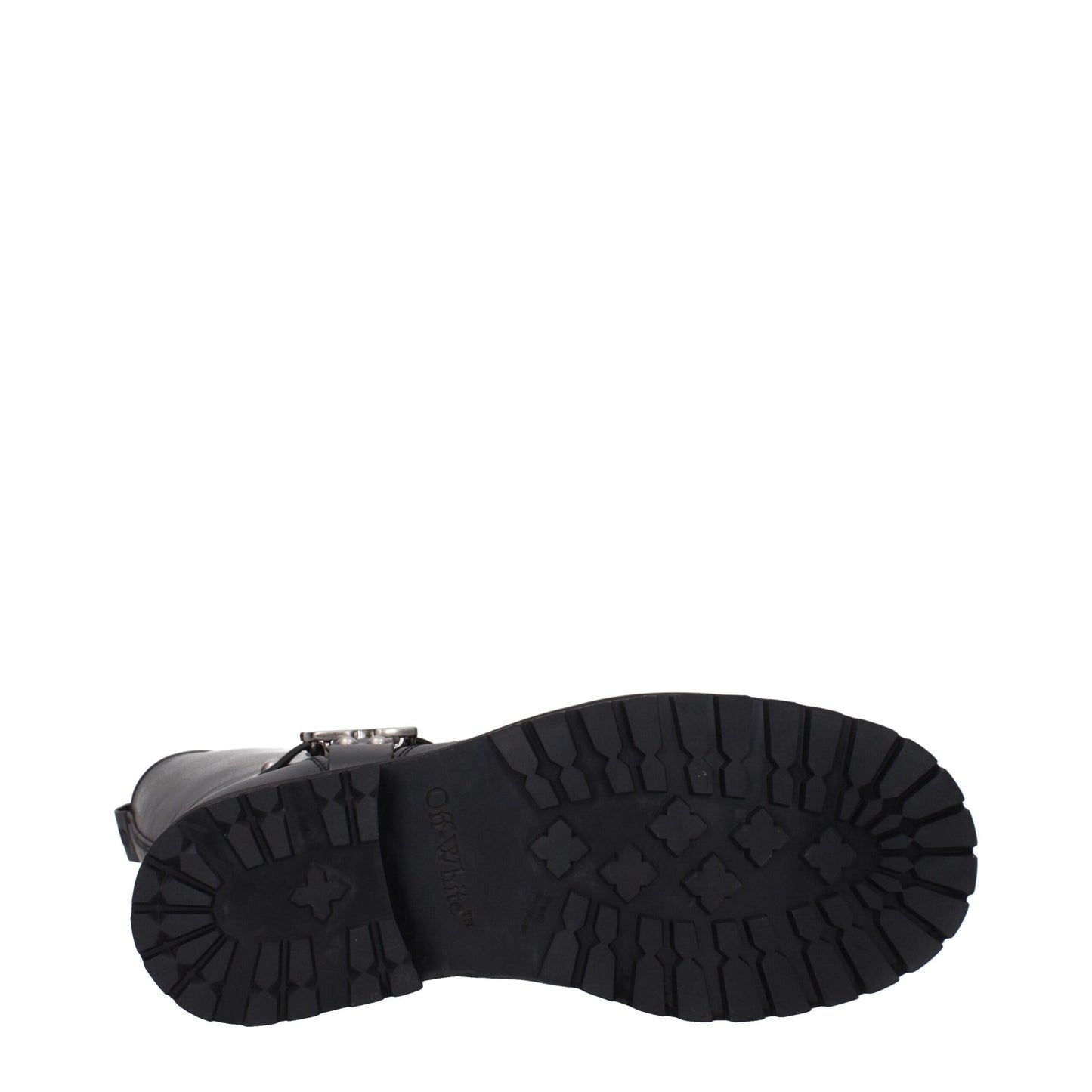 Flat Boots by Off-White for women in leather black & white features an avant-garde Women's Leather Flat Boots silhouette, defined by a sophisticated flat and a avant-garde .