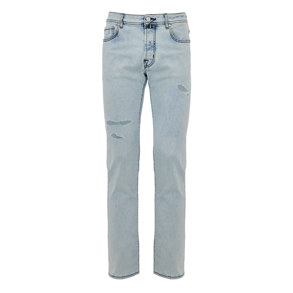 Jeans by Jacob Cohen for men in stretch denim cotton azzurro features an sophisticated and skinny, regular-fit & slim with a precise , creating a sophisticated and sophisticated silhouette.