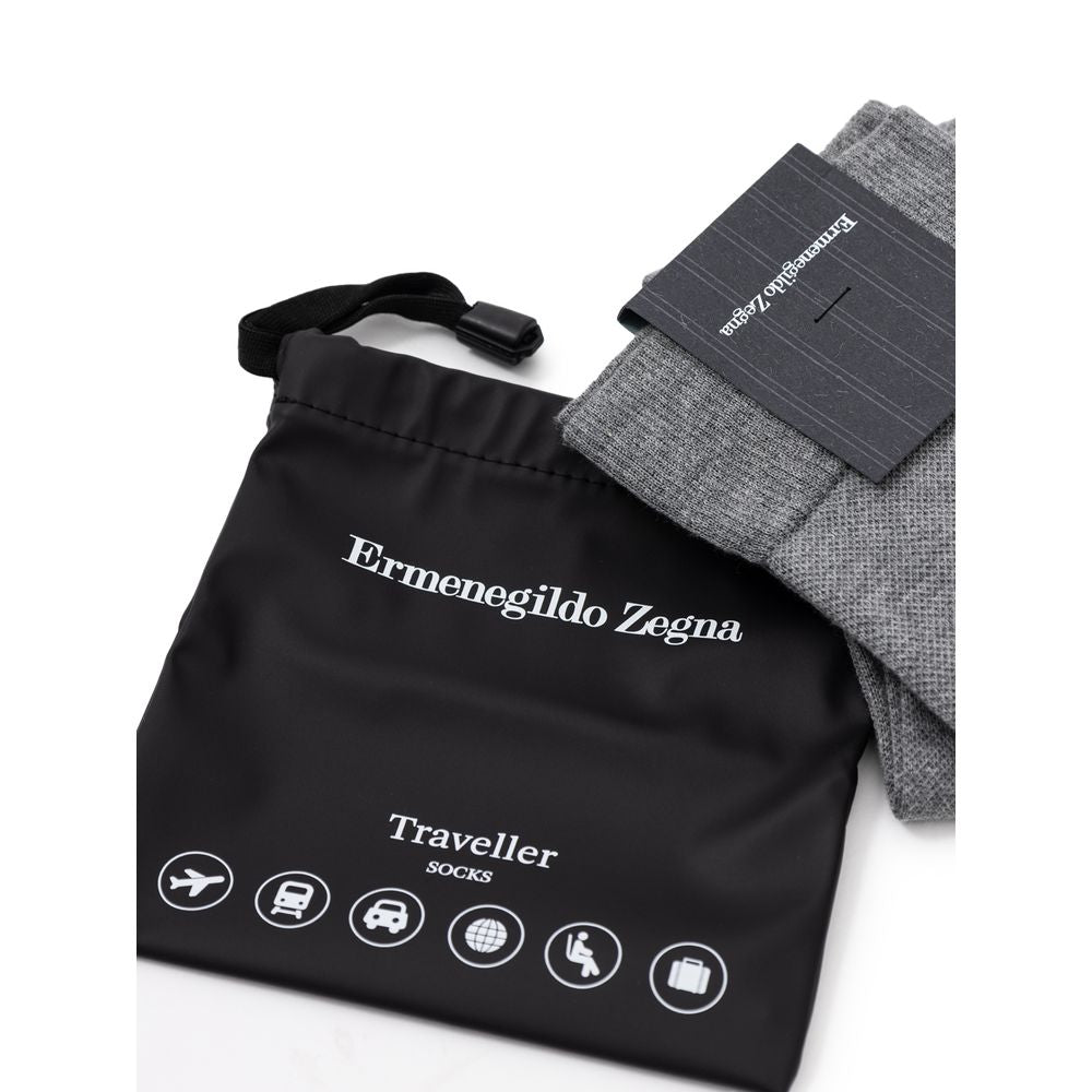 Socks by ZEGNA for men in polyamide cotton gray features a nuanced silhouette, showcasing the nuanced Men's Polyamide Cotton Socks design with a refined, premium finish.