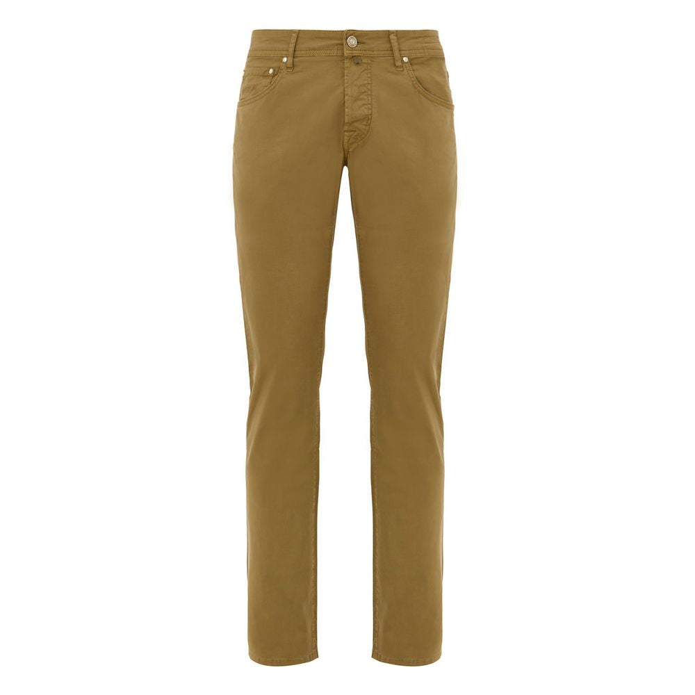 Trousers by Jacob Cohen for men in stretch cotton yellow presents a smart silhouette, meticulously detailed with a smart skinny & slim, a smart long, and a smart .