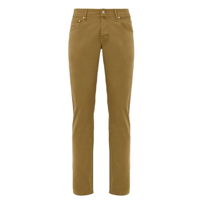 Trousers by Jacob Cohen for men in stretch cotton yellow presents a smart silhouette, meticulously detailed with a smart skinny & slim, a smart long, and a smart .