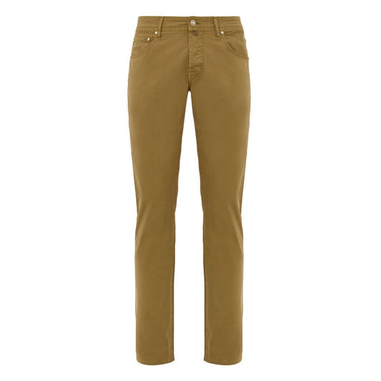Trousers by Jacob Cohen for men in stretch cotton yellow presents a smart silhouette, meticulously detailed with a smart skinny & slim, a smart long, and a smart .