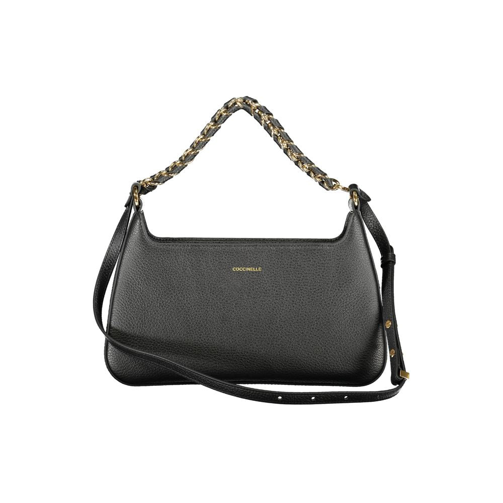 Handbag by Coccinelle for women in leather black & print presents a ornamental silhouette, showcasing a secure zipper, ample external-pockets & internal-pockets, and versatile shoulder-strap, adjustable-strap & handle for a ornamental finish.