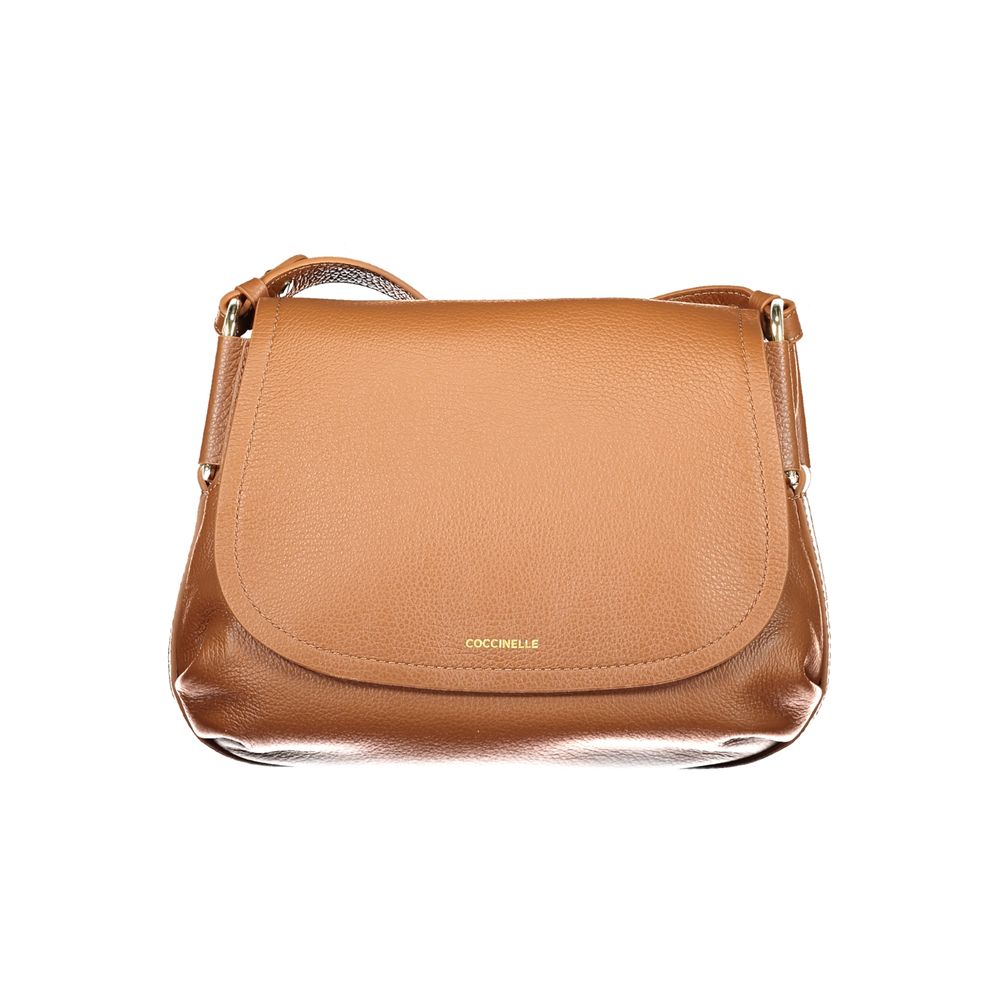 Handbag by Coccinelle for women in leather brown features an refined silhouette, showcasing a secure magnetic, ample internal-pockets, and versatile shoulder-strap & adjustable-strap for a sophisticated refined aesthetic.