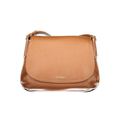 Handbag by Coccinelle for women in leather brown features an refined silhouette, showcasing a secure magnetic, ample internal-pockets, and versatile shoulder-strap & adjustable-strap for a sophisticated refined aesthetic.