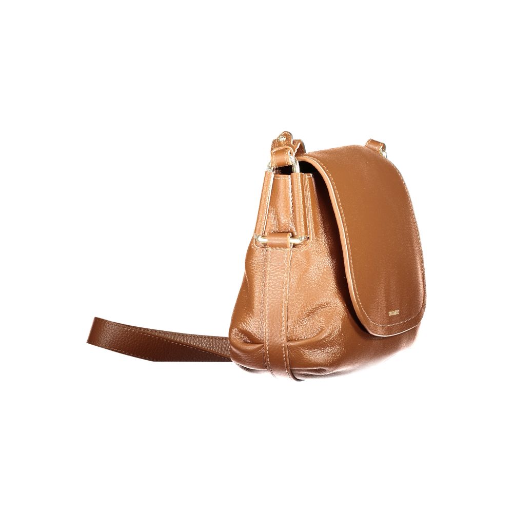 Handbag by Coccinelle for women in leather brown features a signature silhouette, showcasing a secure magnetic and signature internal-pockets with versatile shoulder-strap & adjustable-strap for a sophisticated look.