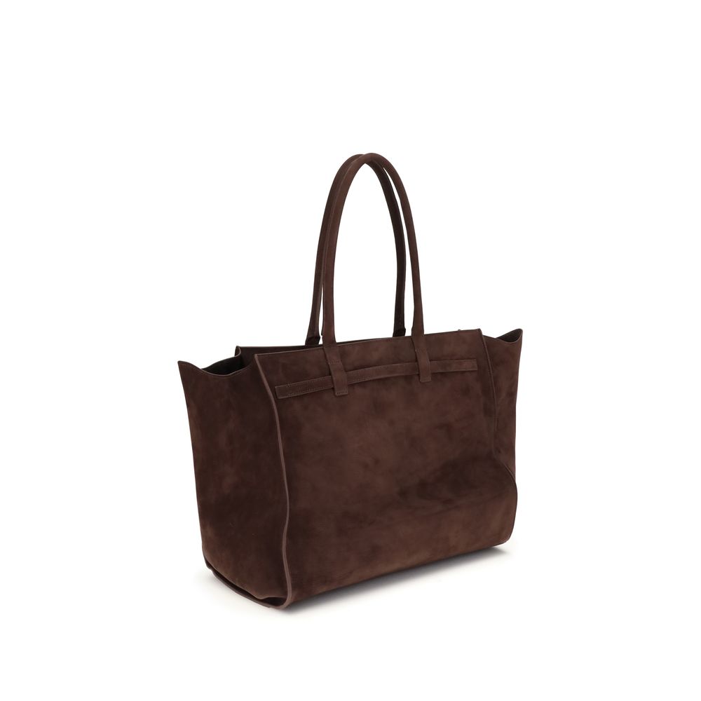 Shoulder Bag by Benedetta Bruzziches for women in bos taurus suede calf leather brown features an effortlessly chic silhouette with a secure zipper, ample , and versatile shoulder-strap & handle for effortlessly chic everyday luxury.