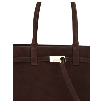 Shoulder Bag by Benedetta Bruzziches for women in bos taurus suede calf leather brown features a effortless sophistication silhouette, secured by a zipper with ample and versatile shoulder-strap & handle for a effortless sophistication finish.