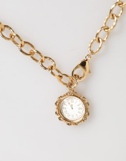 Dolce & Gabbana Women's Brass Gold Crystal Enamel & Rhinestone Necklace - Gold