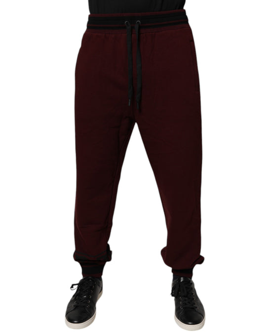 Jogger Sweatpants by Dolce & Gabbana for men in cotton maroon & signature features a athletic athletic, relaxed-fit & regular-fit with a and long, showcasing athletic for a sophisticated performance look.