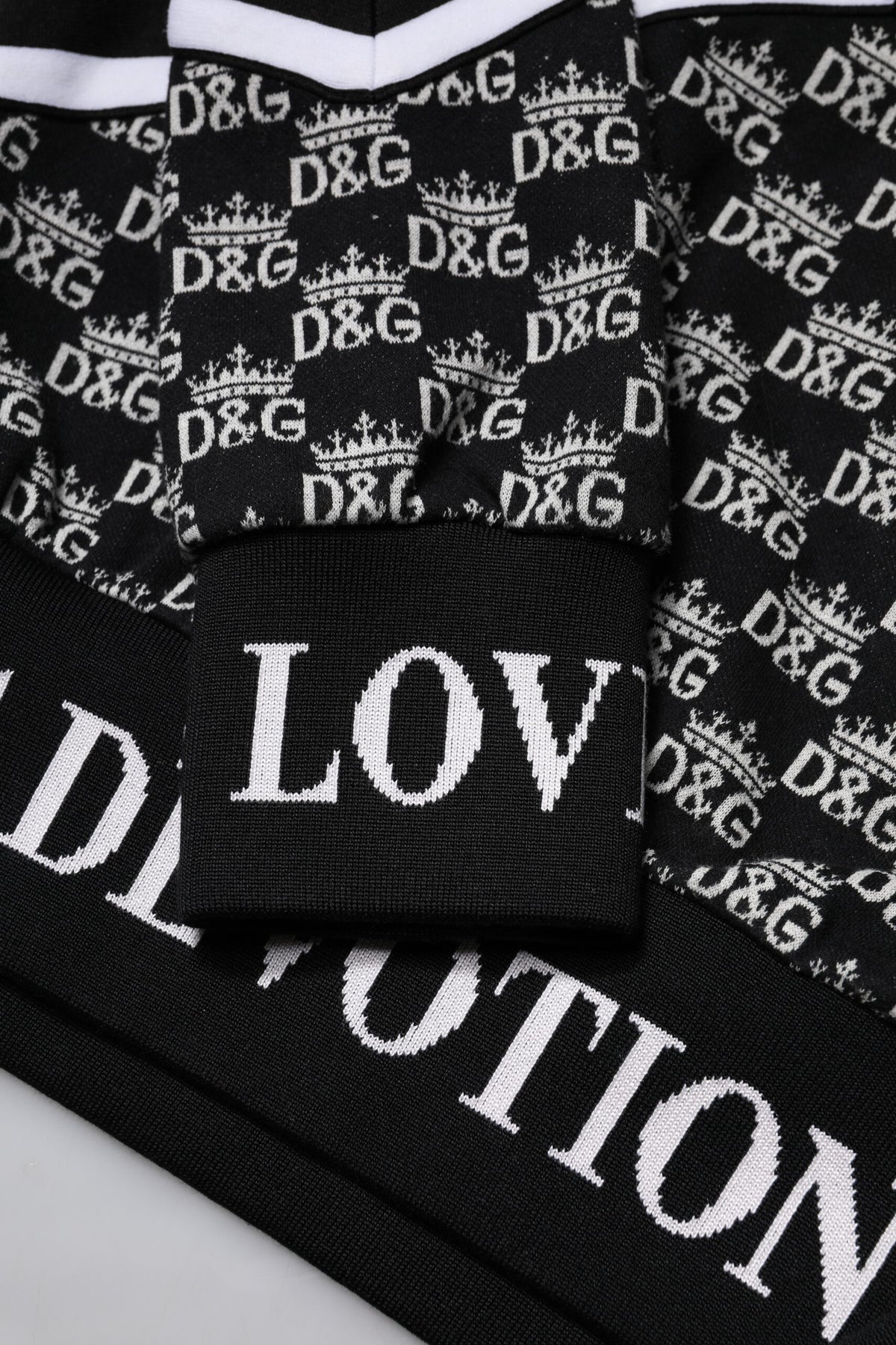 Dolce & Gabbana Devotion Men's Regular Fit Crew Neck Stretch Poly Cotton Activewear Sweatshirt - Multicolor Signature