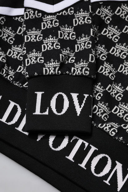 Dolce & Gabbana Devotion Men's Regular Fit Crew Neck Stretch Poly Cotton Activewear Sweatshirt - Multicolor Signature