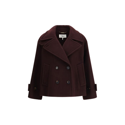 Overcoat by Chloé for women in capra leather & wool horn features a cosy chic silhouette, artfully detailed with a sophisticated and premium pockets for a cosy chic finish.