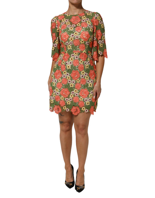 Dress by Dolce & Gabbana for women in cotton polyester silk & viscose multicolor, patterned & floral features an magnificent silhouette, artfully detailed with a magnificent and that flows into an magnificent short mini.