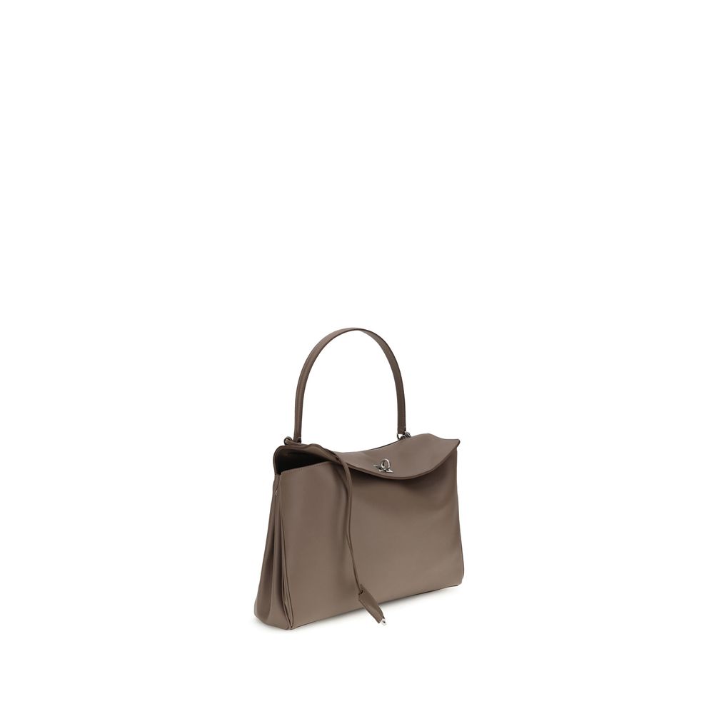 Shoulder Flap Bag by Balenciaga for women in bos taurus calf leather gray features a effortless sophistication silhouette, secured by a snap & flap with ample and versatile shoulder-strap & handle for a effortless sophistication finish.