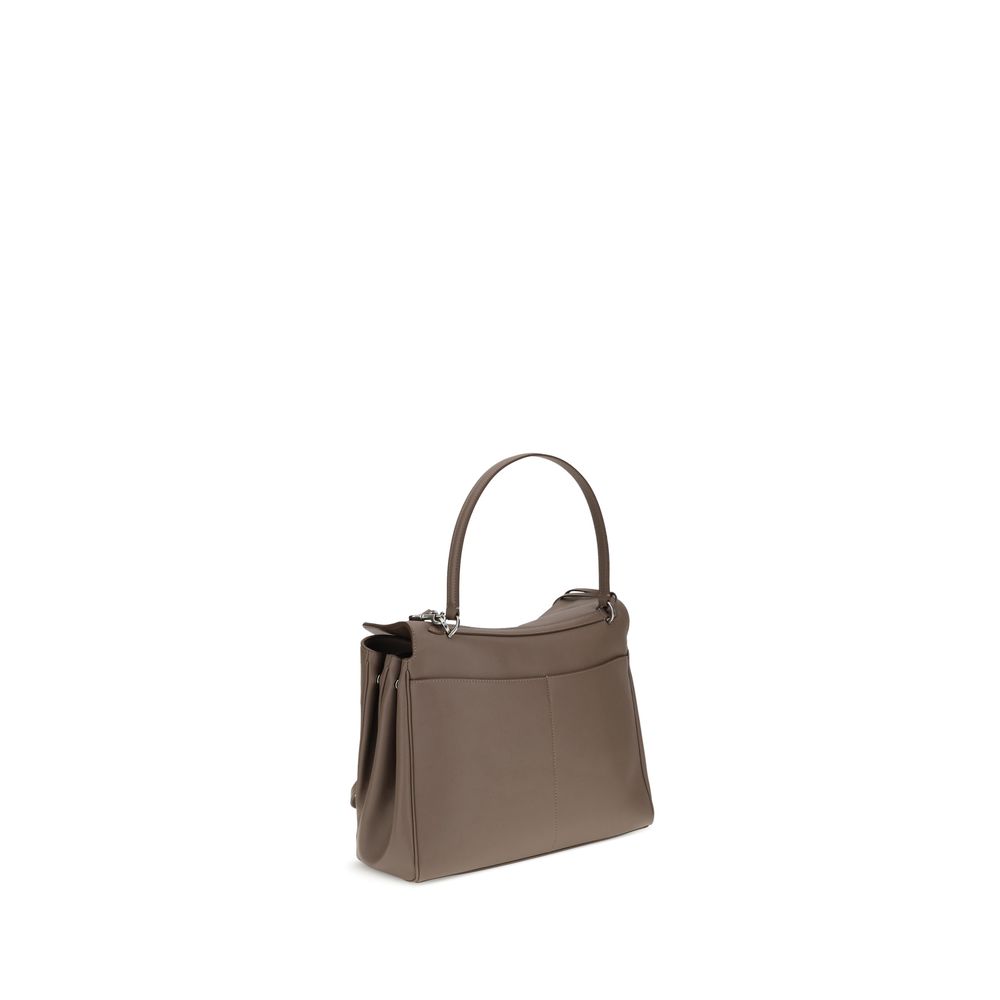 Shoulder Flap Bag by Balenciaga for women in bos taurus calf leather gray features an effortlessly chic silhouette with a secure snap & flap, ample , and versatile shoulder-strap & handle for effortlessly chic everyday luxury.