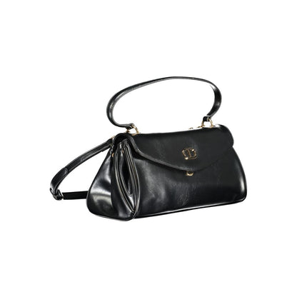 Evening Handbag by Twinset for women in polyethylene black features a ornamental silhouette, showcasing a secure snap, ample built-in-compartments & external-pockets, and ornamental shoulder-strap, handle, adjustable-strap & detachable-strap for a sophisticated look.