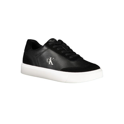 Athletic Sneakers by Calvin Klein for men in polyester polyethylene leather black presents a sleek silhouette, perfectly capturing the athletic style essence of Men's Athletic Polyester Polyethylene Leather Sneakers with its sleek design and premium finish.